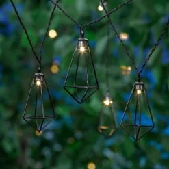 10-Count LED Black Plated Diamond String Light Set, Battery Operated