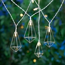 10-Count LED Silver Plated Diamond String Light Set, Battery Operated