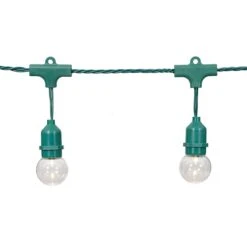 15-Count UL G40 LED Commercial Style Globe String Light Set, Green Wire