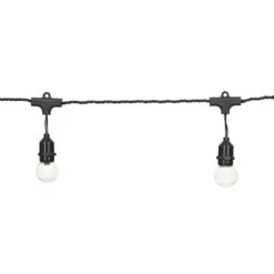 15-Count UL G40 LED Globe String Light Set, Black Wire