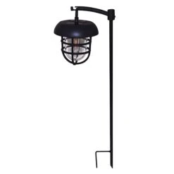 2-Pack 10L Black Solar Shepherd's Hook Path Light