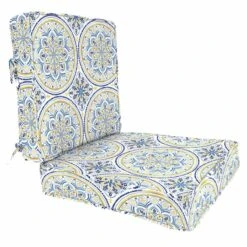 2-Piece Multicolor Castille Gusseted Outdoor Deep Seat Cushion Set