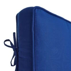 2-Piece Navy Blue Canvas Gusseted Outdoor Deep Seat Cushion Set -Patio Furniture Shop 2 piece navy blue canvas gusseted outdoor deep seat cushion set 2