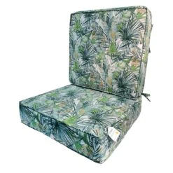 2-Piece Sanya Blue Outdoor Gusseted Deep Seat Cushion Set