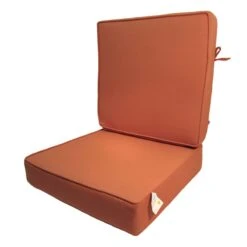 2-Piece Terracotta Gusseted Outdoor Deep Seat Cushion