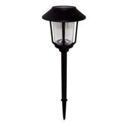 4-Pack 10 Lumens Caged Solar Path Light, Black