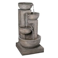 4-Tier Cement-Look Waterfall Fountain, 32"