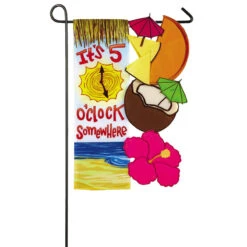 5 O Clock Somewhere Tropical Garden Flag
