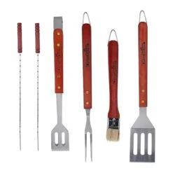 7-Piece Ignite Red Stainless Steel BB-Q Tool Set & Case