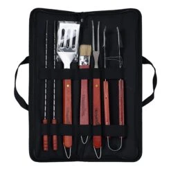 7-Piece Ignite Red Stainless Steel BB-Q Tool Set & Case -Patio Furniture Shop 7 piece ignite red stainless steel bb q tool set case 3