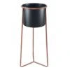 Black & Copper Colored Metal Plant Stand, 27x9