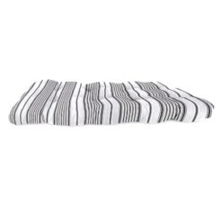 Black & Grey Worth Striped Outdoor Wicker Settee Cushion