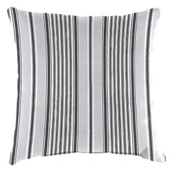 Black & Grey Worth Striped Oversized Outdoor Throw Pillow