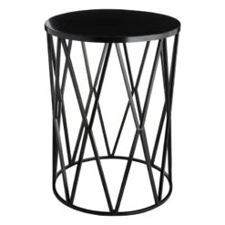 Black Metal Diamond Plant Stand, 16x21.5