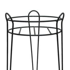 Black Metal Wire Plant Stand, 21" -Patio Furniture Shop black metal wire plant stand 21 1