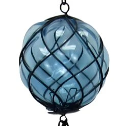 Patio Furniture Shop -Patio Furniture Shop blue glass orb metal wind chime 29.7 1