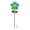 Blue Metal Flower Garden Stake, 31.8"