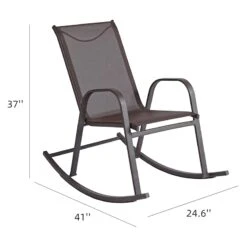 Brown Sling Patio Rocking Chair -Patio Furniture Shop brown sling patio rocking chair 4