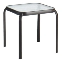 Brown Square Steel Table, 16"