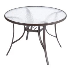 Brown Steel Round Table, 42"