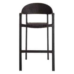 Brown Wicker Mid-Century Outdoor Barstool -Patio Furniture Shop brown wicker mid century outdoor barstool 2