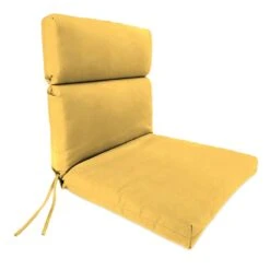 Butter Yellow Canvas Outdoor Hinged Chair Cushion
