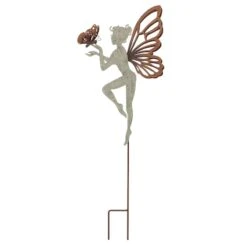 Butterfly Fairy Cutout Rustic Yard Stake, 36"