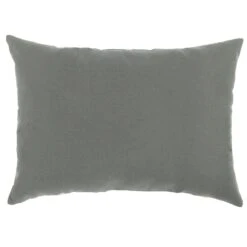 Charcoal Canvas Lumbar Outdoor Throw Pillow, 14x20