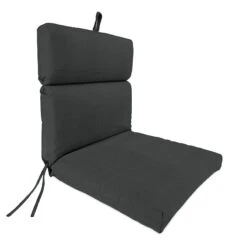 Charcoal Grey Canvas Outdoor Steel Hinged Chair Cushion