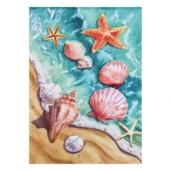 Coastal Beach Shells Garden Flag