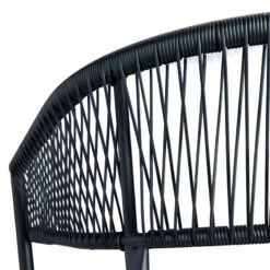 Crosby St Brody Curved-Back Black Wicker Outdoor Chair -Patio Furniture Shop crosby st brody curved back black wicker outdoor chair 3