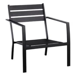 Crosby St Grammercy Black Steel Outdoor Sling Chair