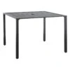 Crosby St Grammercy Black Steel Slat Outdoor Dining Table, 40"