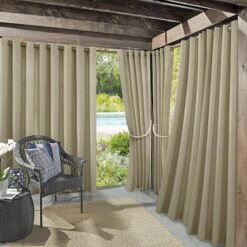 Patio Furniture Shop -Patio Furniture Shop darian linen outdoor light filtering curtain panel 84 1