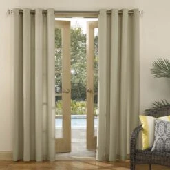 Darian Linen Outdoor Light Filtering Curtain Panel, 84"