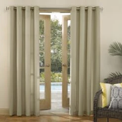 Darian Linen Outdoor Light Filtering Curtain Panel, 95"