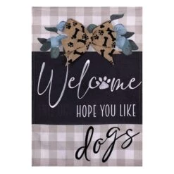 Dogs And Checks Garden Flag