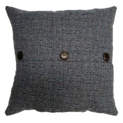 Fiddlestix Premium Dark Grey Outdoor Throw Pillow With Buttons, 18"