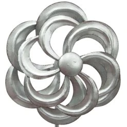 Flower-Look Galvanized Metal Wind Spinner, 36" -Patio Furniture Shop flower look galvanized metal wind spinner 36 2
