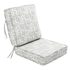 Found & Fable 2-Piece Grey Ah Collected Gusseted Outdoor Deep Seat Cushion Set