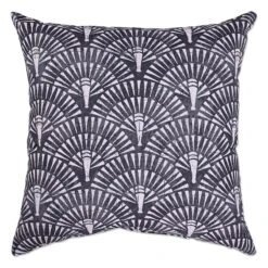 Found & Fable Bala Grey Pinstripe Outdoor Throw Pillow, 16"
