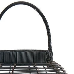 Found & Fable Black Faux Wicker Barrel Lantern With LED Bulb, Large -Patio Furniture Shop found fable black faux wicker barrel lantern with led bulb large 2