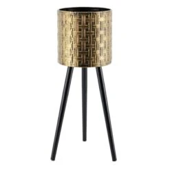 Found & Fable Bronze Metal Bamboo Plant Stand, Medium