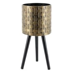 Found & Fable Bronze Metal Bamboo Plant Stand, Small