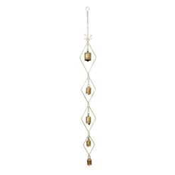 Found & Fable Gold Bell Rain Chain Windchime, 48.5"