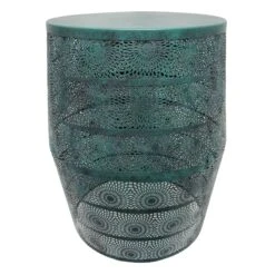 Found & Fable Green Metal Cutout Plant Stand, 17"