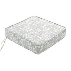 Found & Fable Grey Ah Collected Gusseted Outdoor Deep Seat Cushion