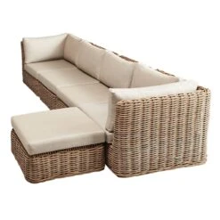 Found & Fable Hamptons All-Weather Wicker Ottoman With Cushion -Patio Furniture Shop found fable hamptons all weather wicker ottoman with cushion 2