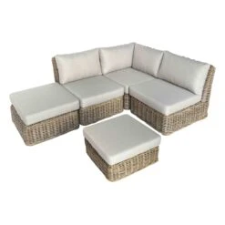 Found & Fable Hamptons All-Weather Wicker Outdoor Corner Chair With Cushion -Patio Furniture Shop found fable hamptons all weather wicker outdoor corner chair with cushion 2