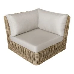 Found & Fable Hamptons All-Weather Wicker Outdoor Corner Chair With Cushion